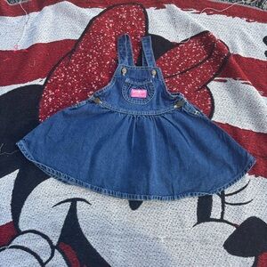 VINTAGE OSH KOSH BGOSH DENIM OVERALL DRESS SIZE 3T 100% COTTON ADORABLE!